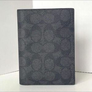 Coach black charcoal passport case